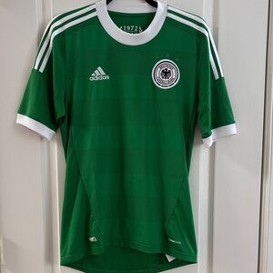 Adidas Germany Emerald Green Soccer Jersey with White Stripes